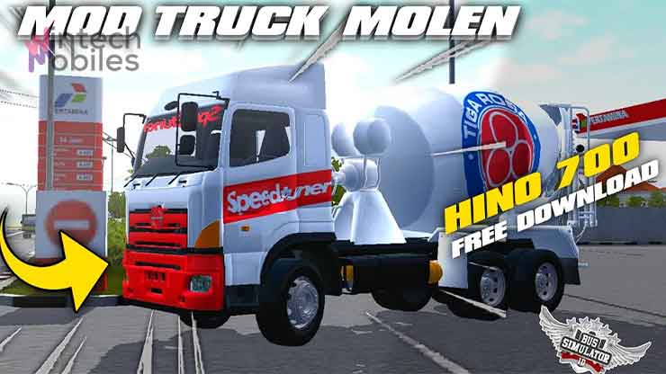 Download Mod Bussid Truck Hino Molen Mixer Full Modifikasi